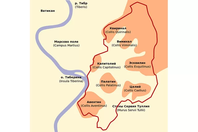 План римских холмов План римских холмов